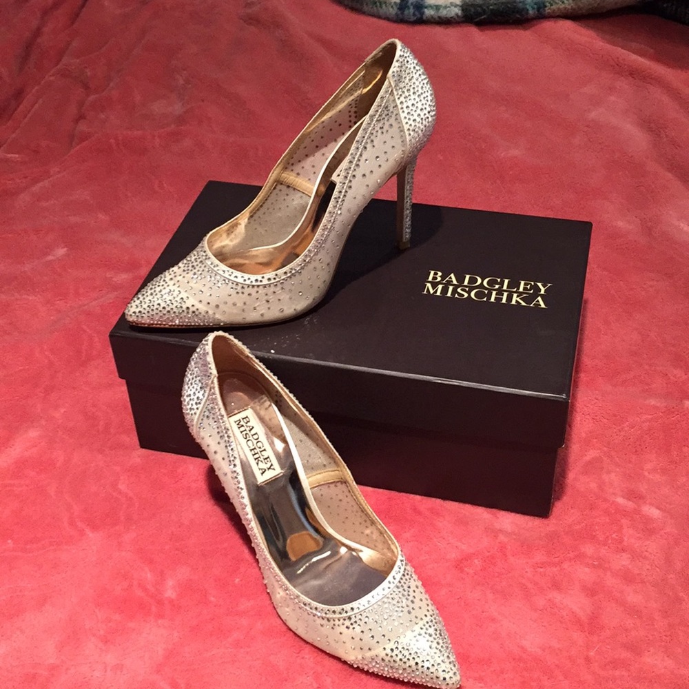 Badgley Mischka Silver Heels